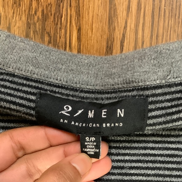 FOREVER 21 Cardigan Colourblock Striped Grey Brown and Blue. Size S. - Picture 2 of 7